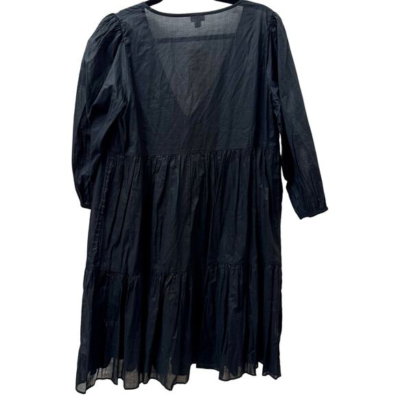 J Crew Small Button Front Black Cotton Beach Dress NWT - Picture 3 of 9